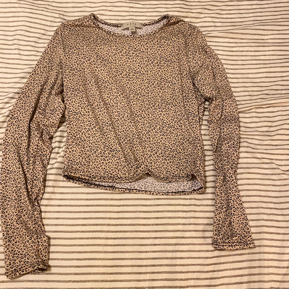 Cheetah Print Cropped Shirt